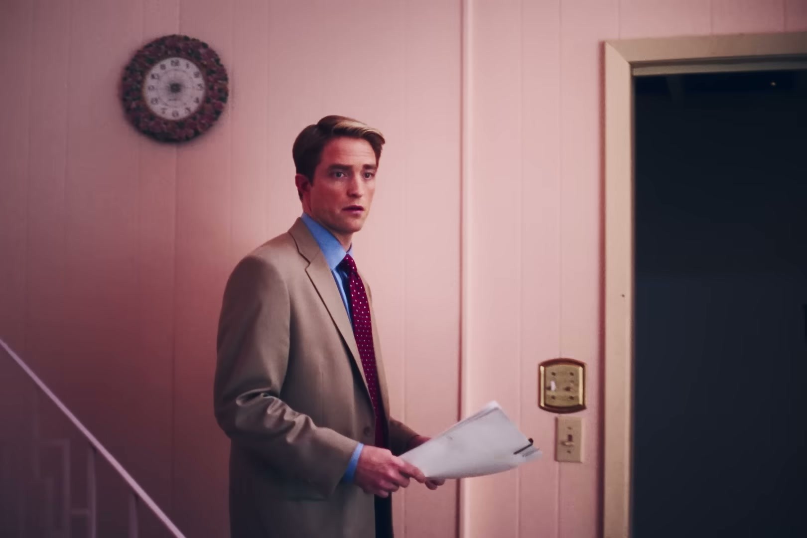 Robert Pattinson in Primetime — tan blazer season is definitely here