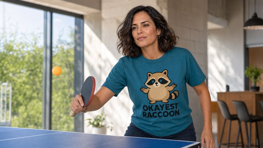 Wearing my Jimothy Okayest Raccoon tee to a backyard tournament.