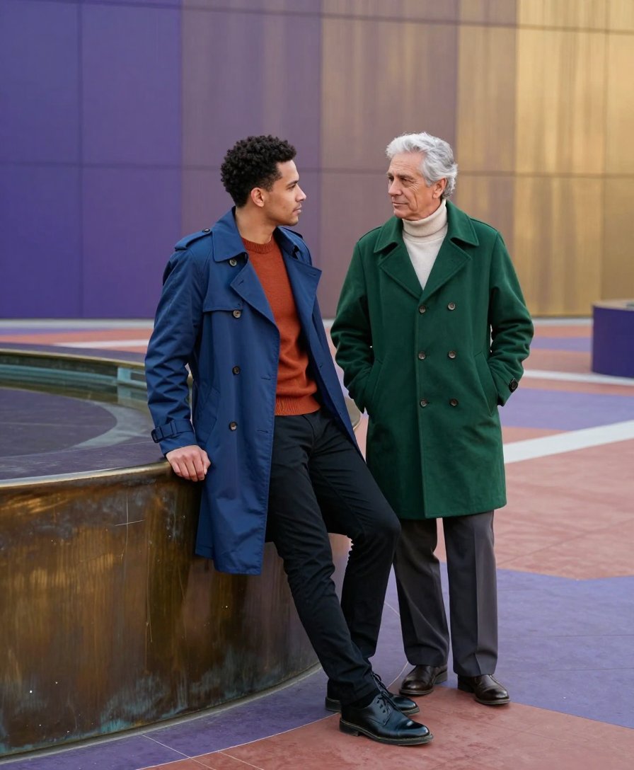 that cobalt coat is doing all the work