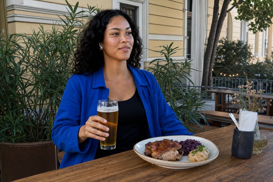 blue blazer is perfect for that evening patio sit down