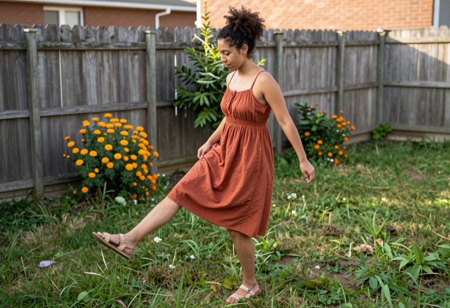 Rust slip dress for easy summer days
