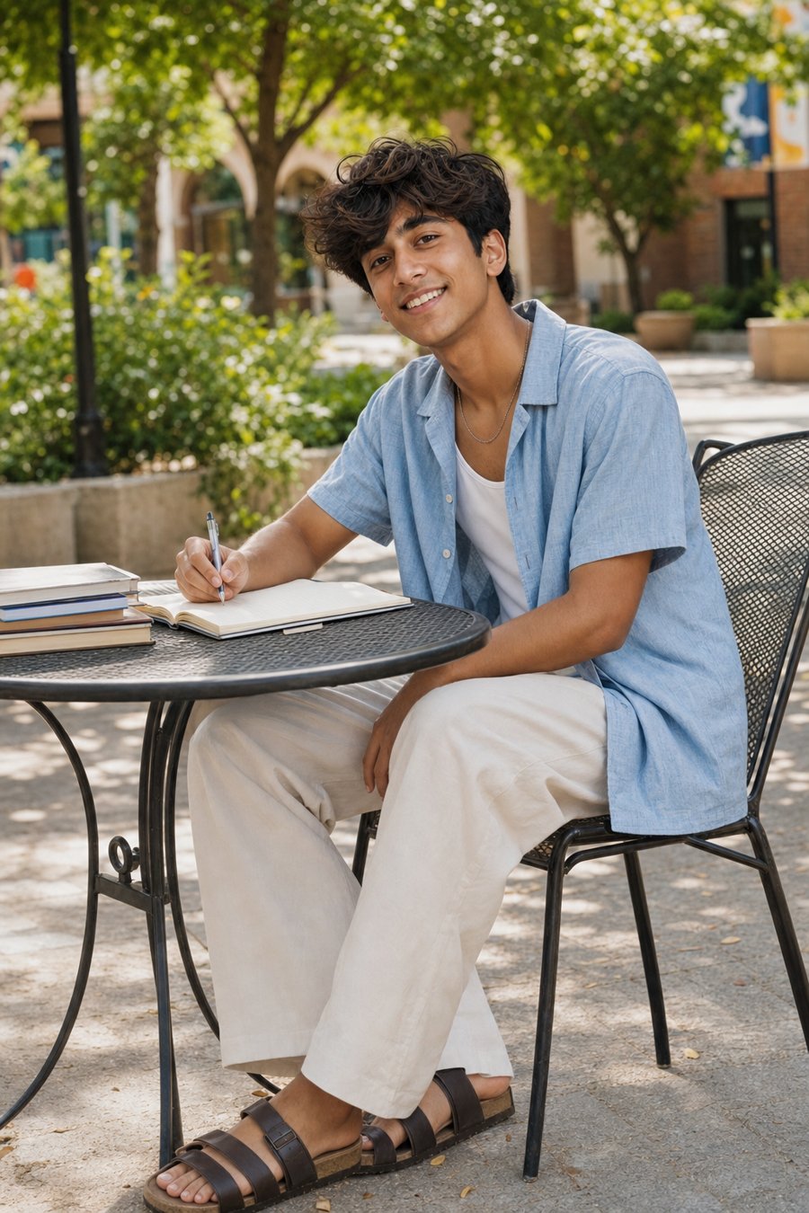 The blue shirt is doing all the work here.