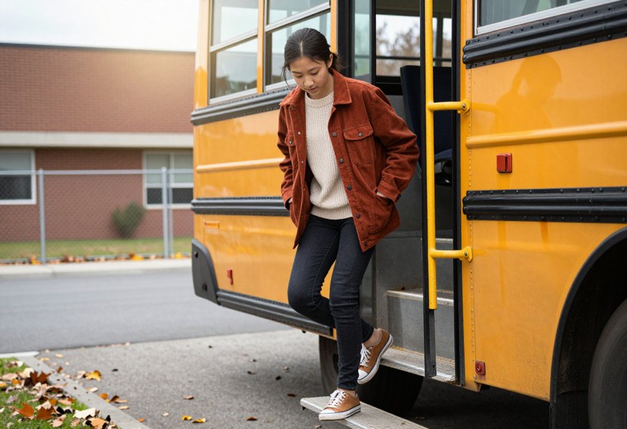 rust corduroy overshirt handles morning school runs perfectly