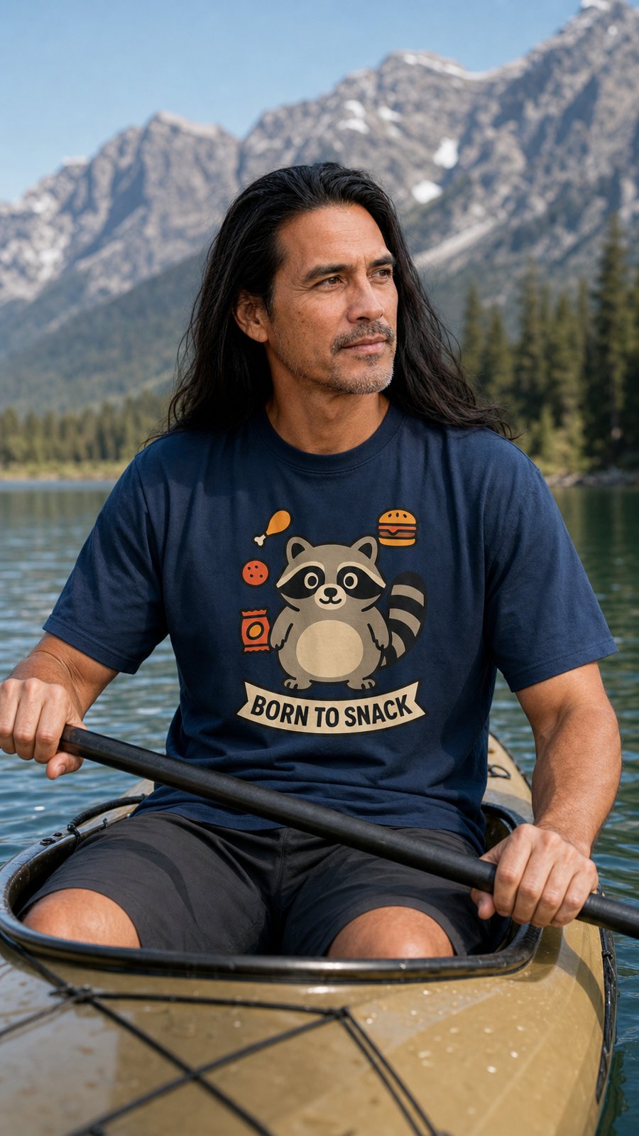 Jimothy, "BORN TO SNACK" is the perfect kayaking motto.