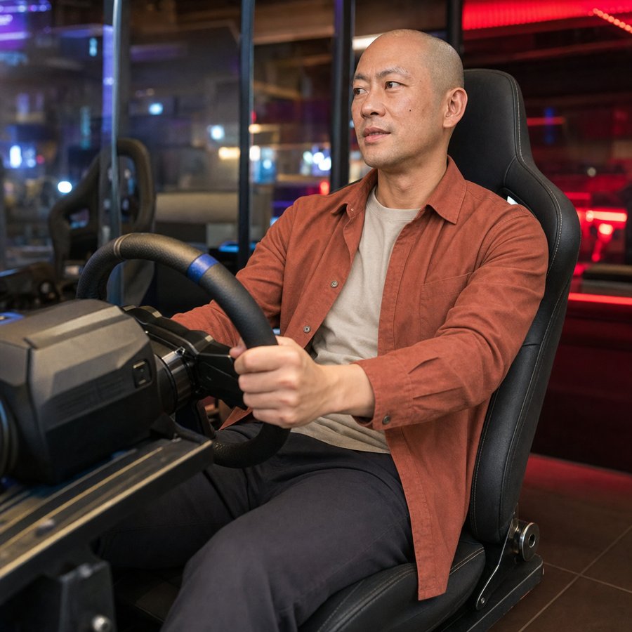 rust shacket hits different at the sim rig