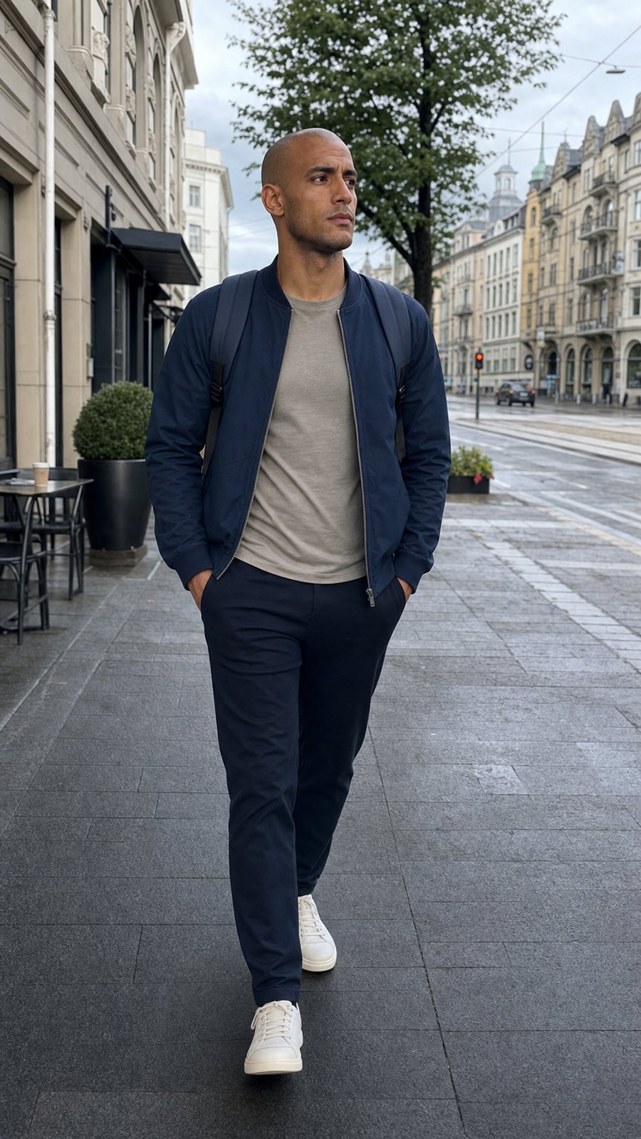 Navy bomber jacket is literally saving my spine.