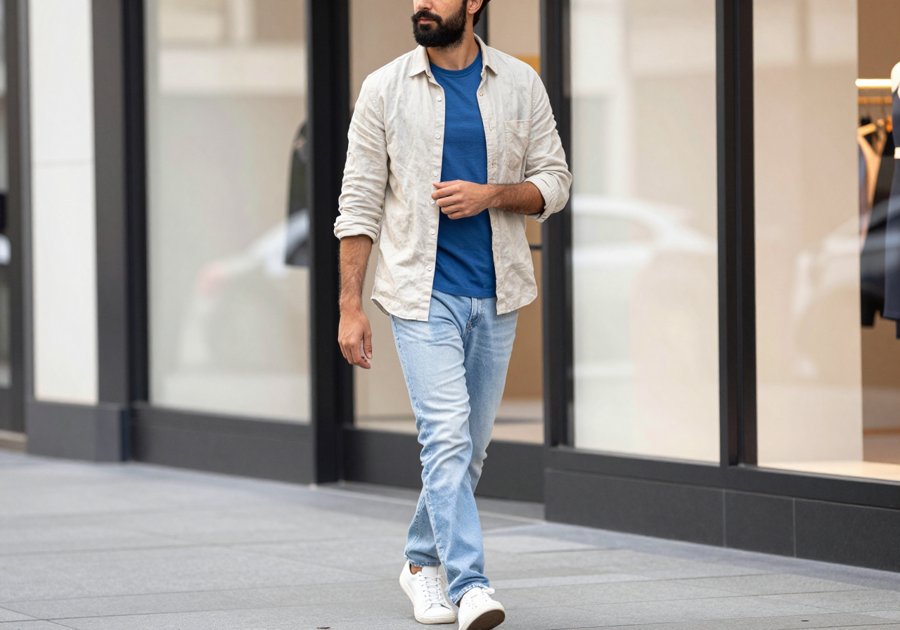 that deep blue tee is such a cool trend right now