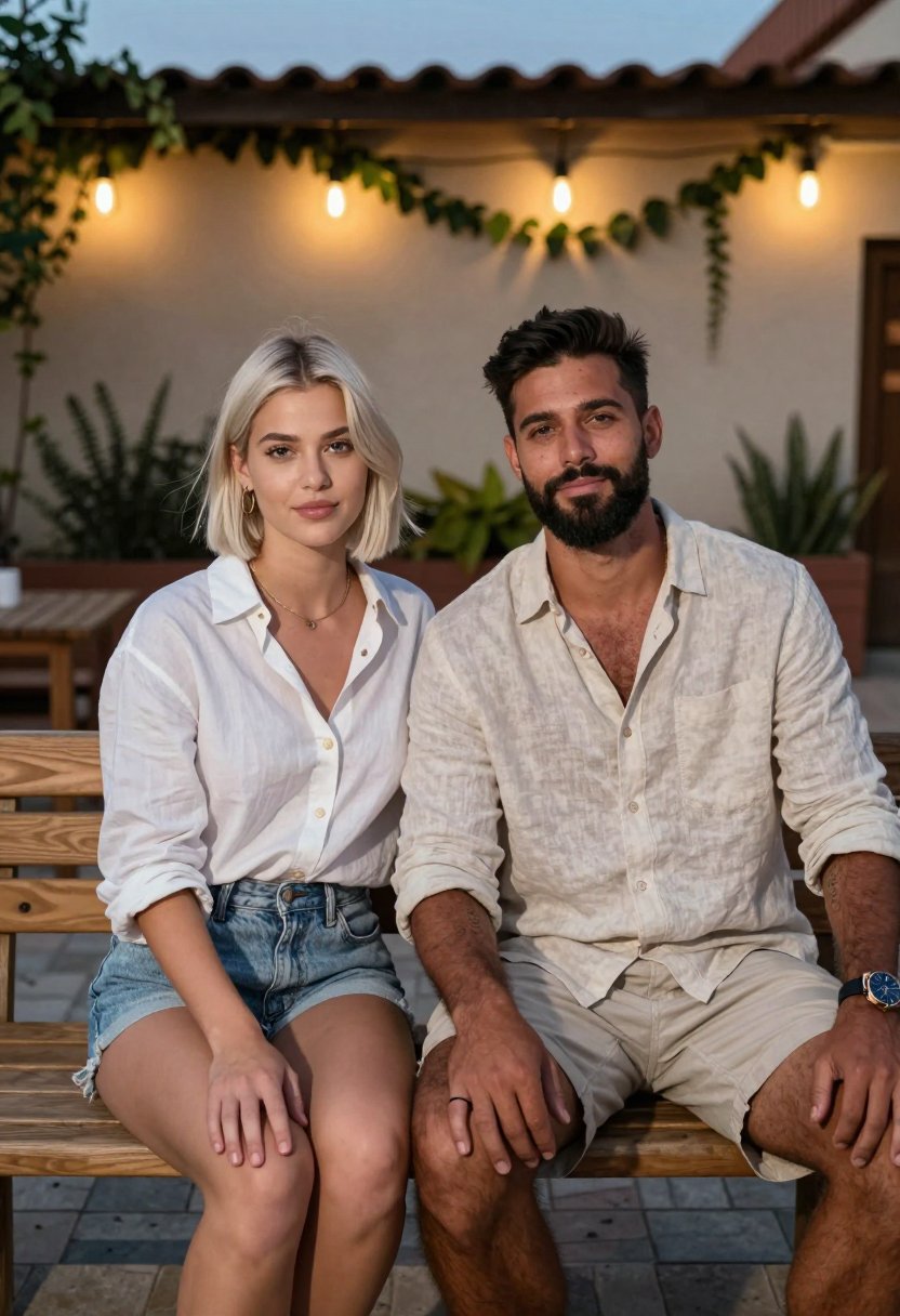 this white shirt and denim shorts combo does too much