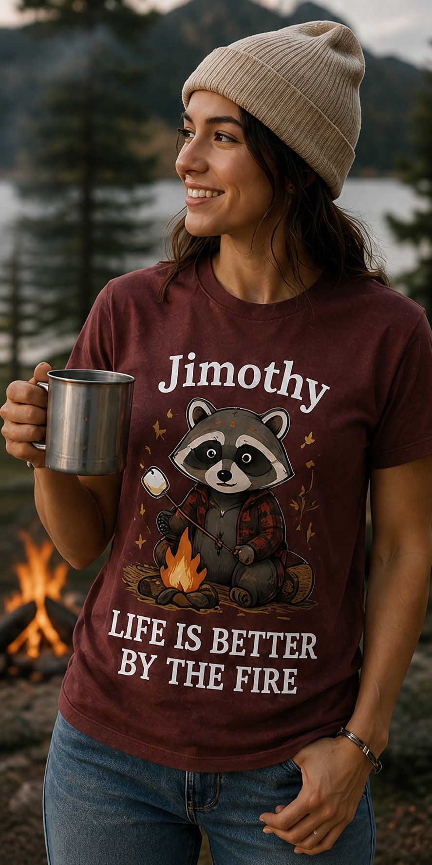 Packing the Jimothy Life is Better By The Fire tee for a weekend camping run.