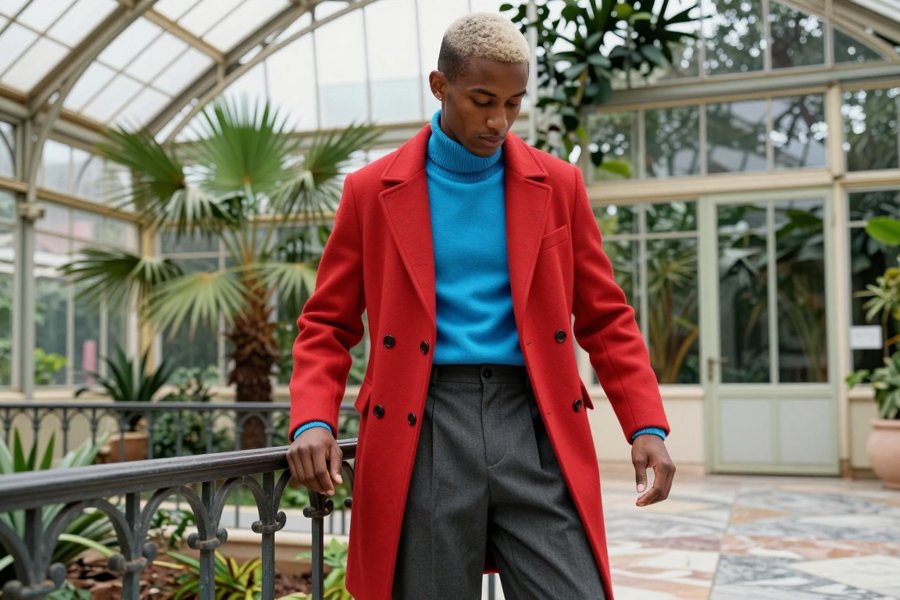 red coat is screaming for attention