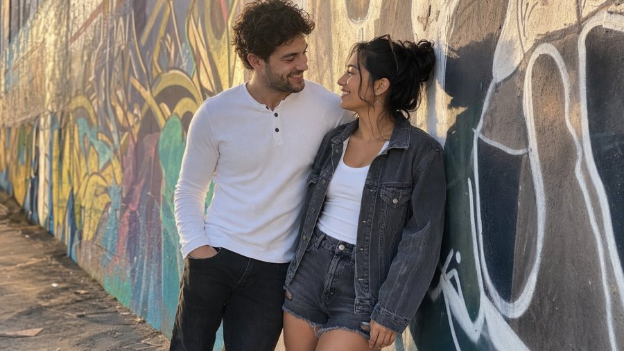 Who picked the matching dark denim for both of you?