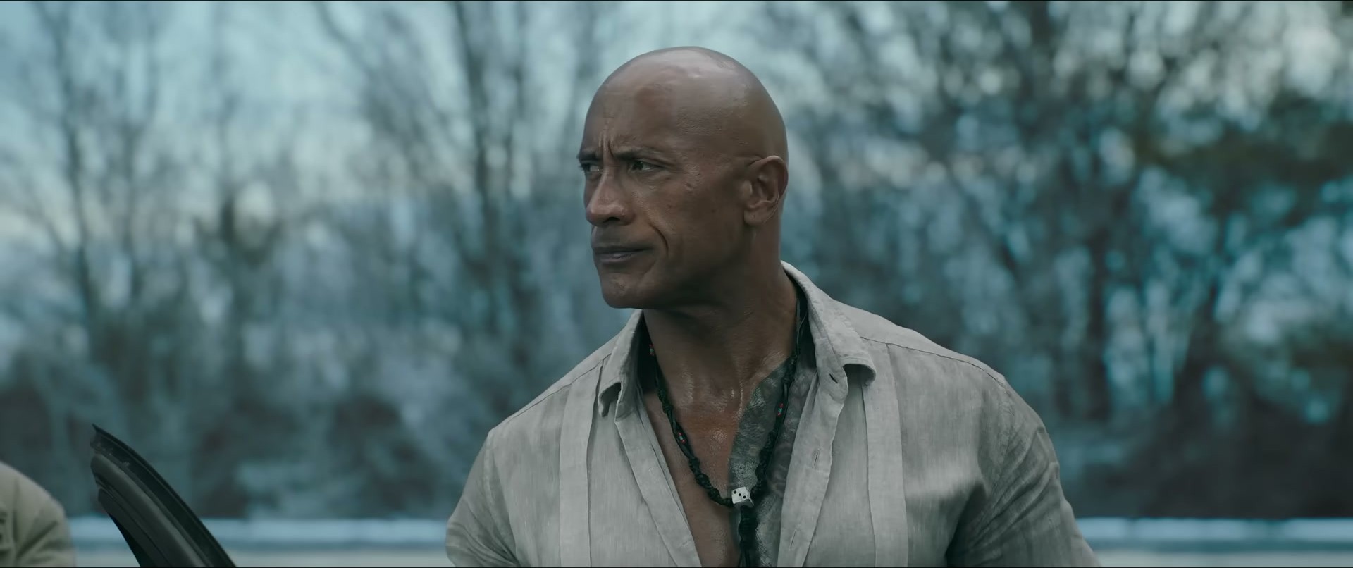 Dwayne Johnson in Jumanji Open World — I'd definitely steal that necklace.
