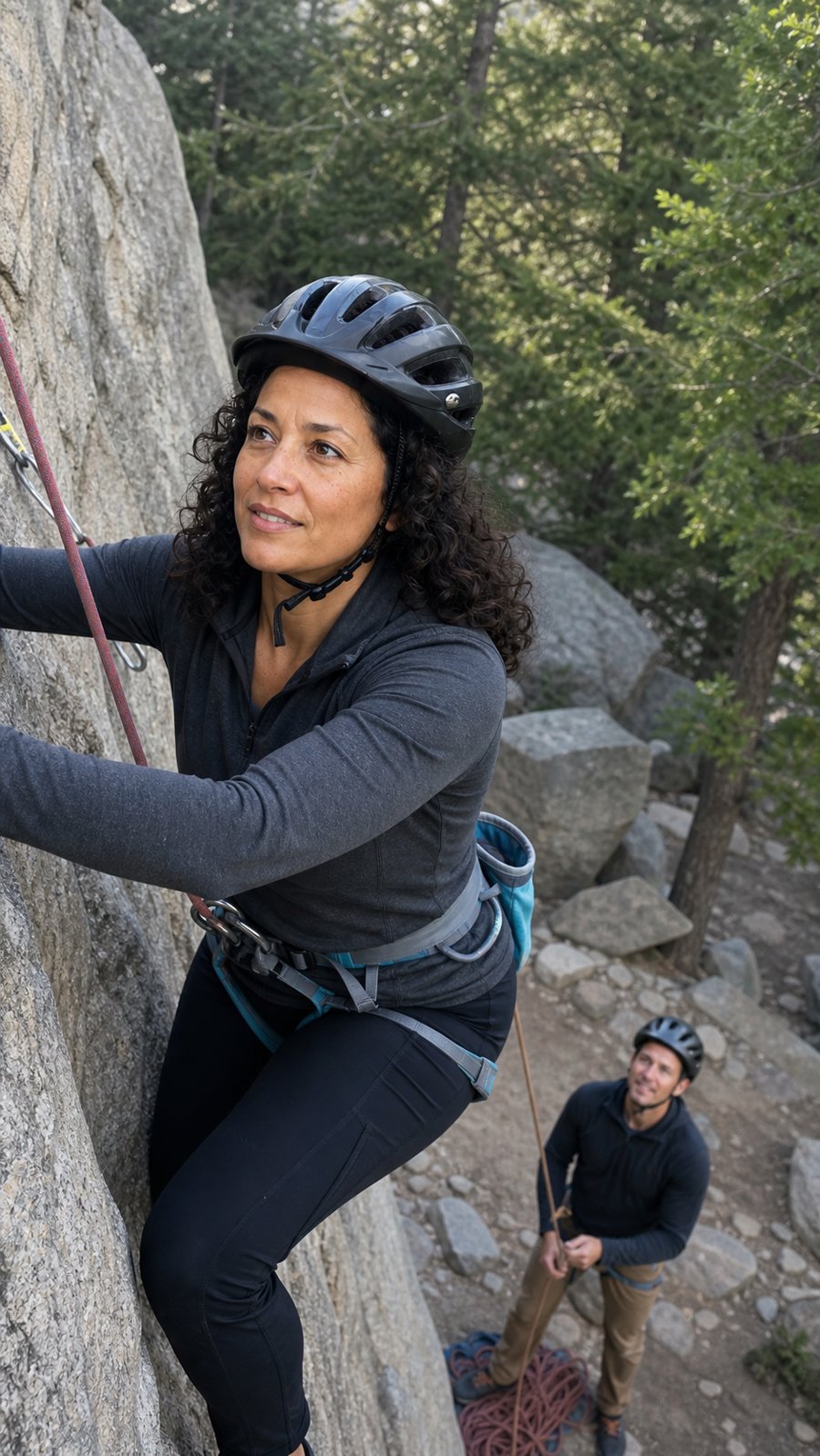 That grey quarter-zip is exactly what I need for a climb.