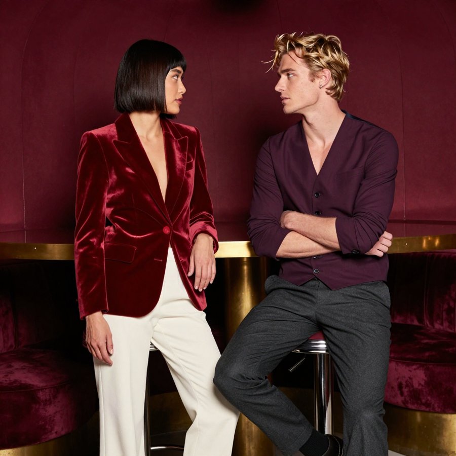 that red velvet blazer is literally screaming at me