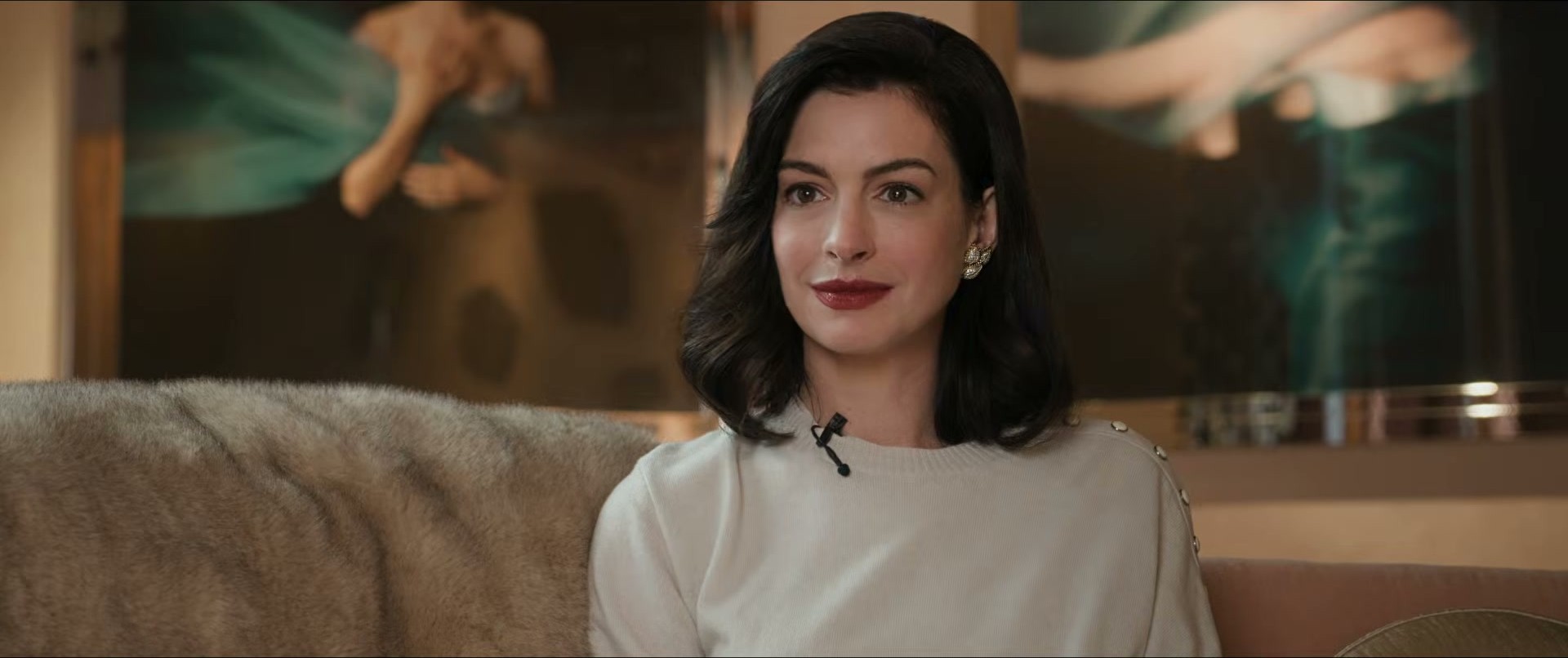 Anne Hathaway in Verity — beige but make it interesting