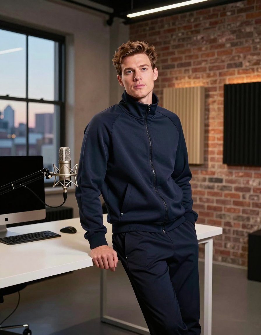 this navy tracksuit literally solved my home studio fit problem