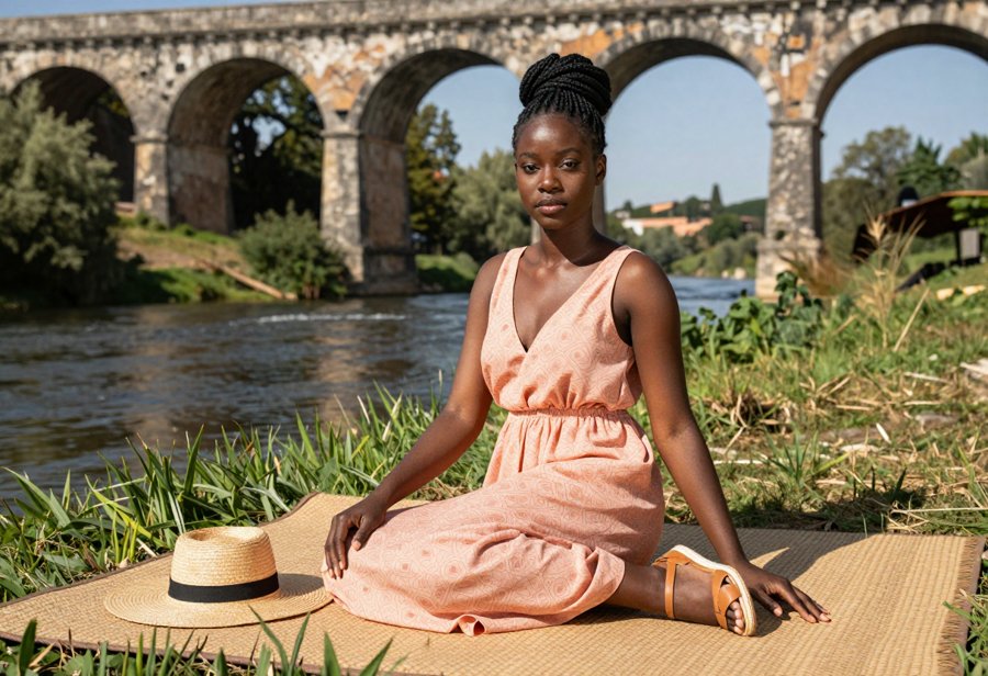 This peach midi dress is the ultimate summer staple.