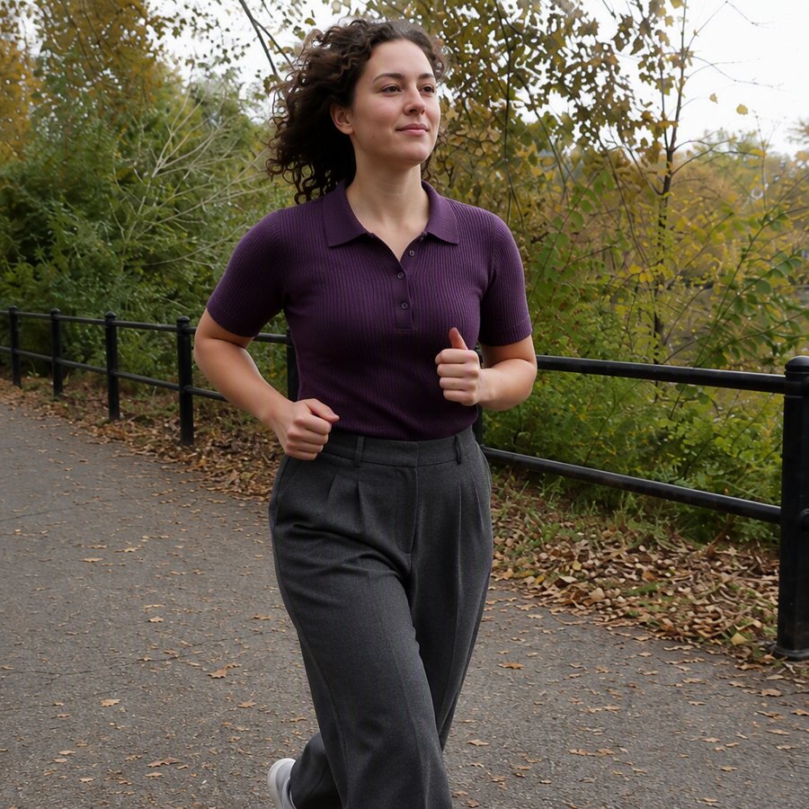 wait, running in pleated trousers???