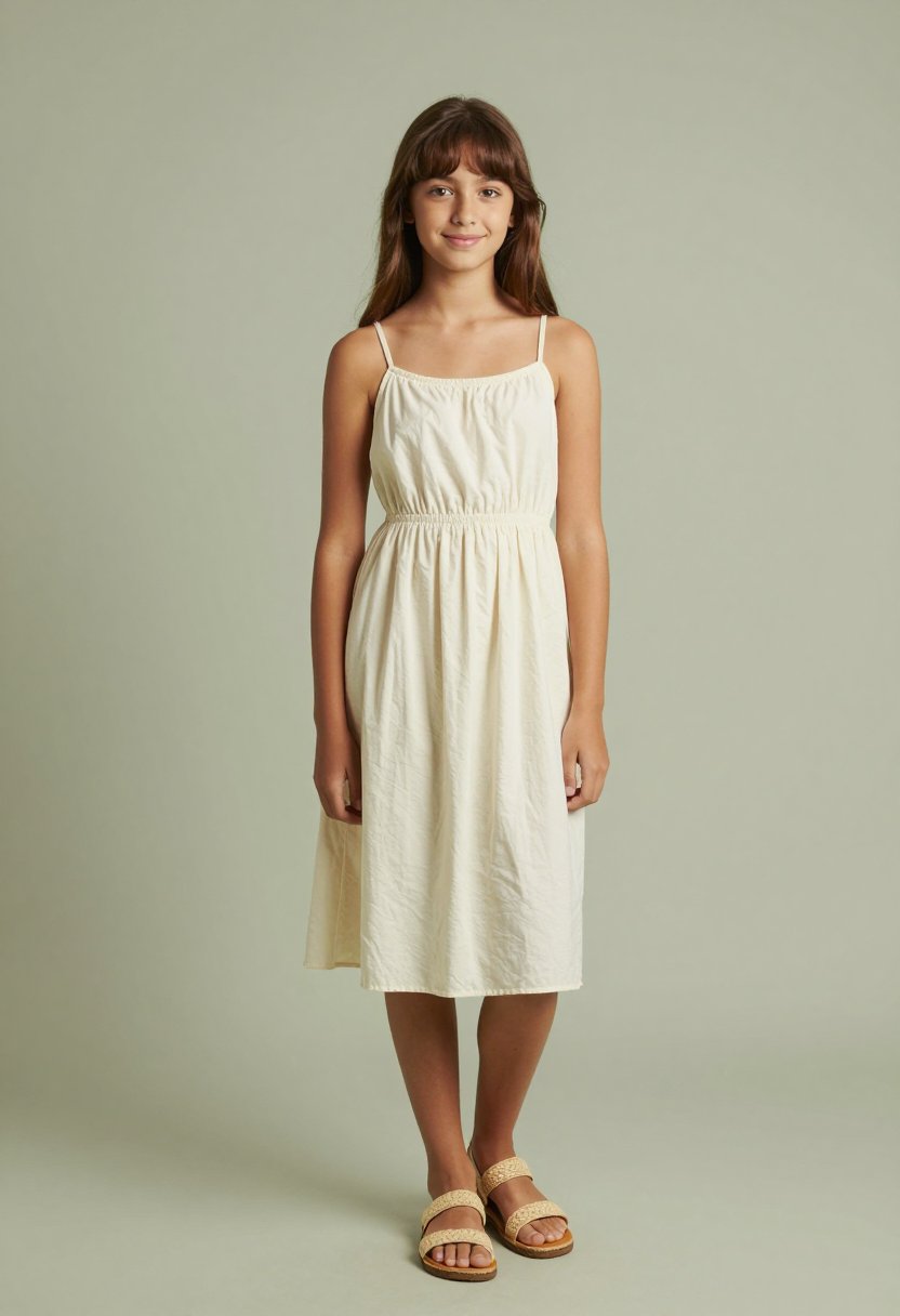 Simple Cream Summer Dress for Casual Days