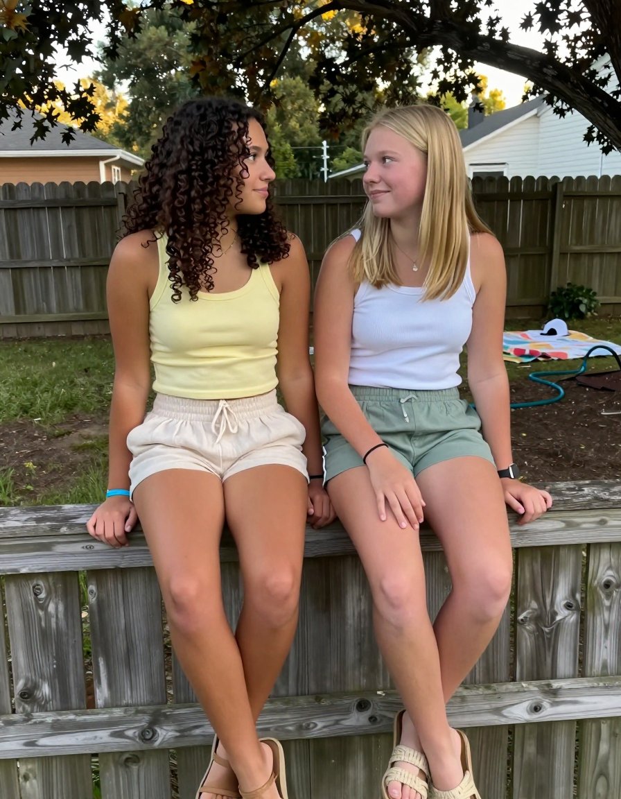 Yellow tank and shorts: summer essentials