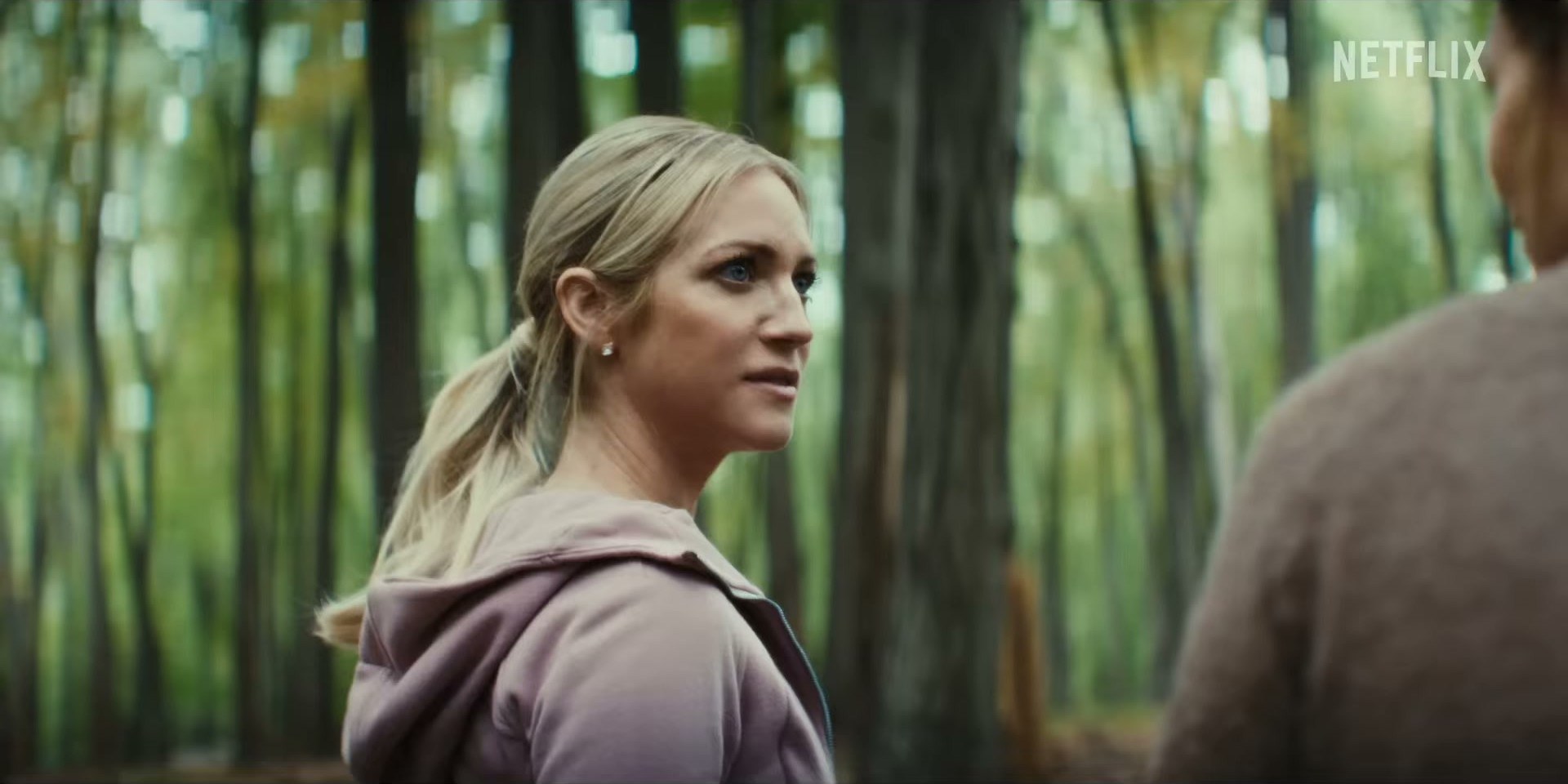 Brittany Snow in The Beast in Me on Netflix — dusty rose hoodies are having such a soft moment