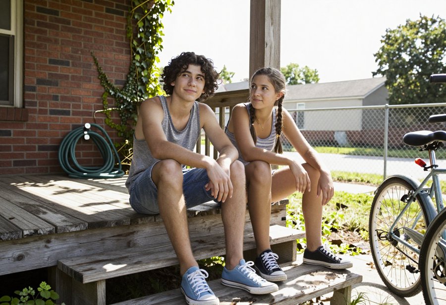 That grey ribbed tank is giving main character energy.