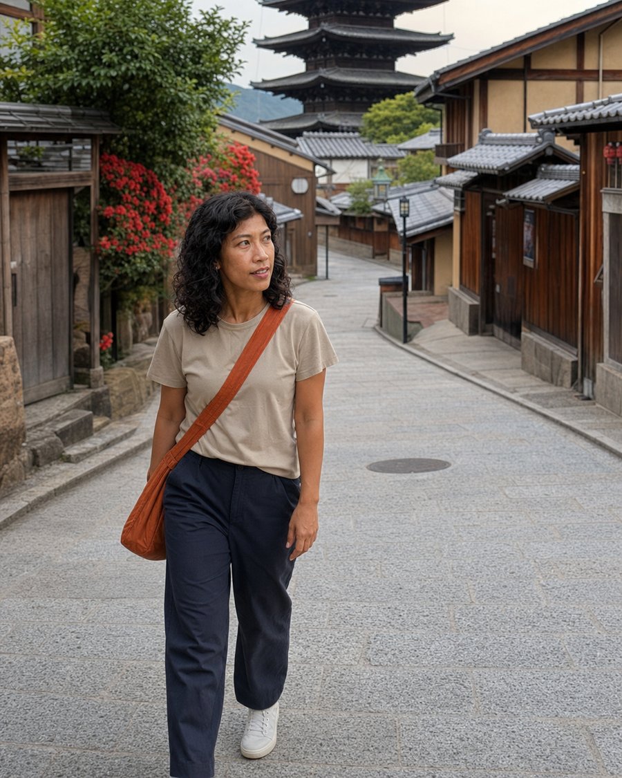 Need those navy wide-leg trousers immediately for every trip