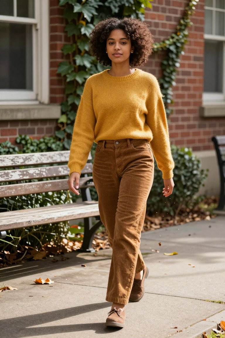 The perfect mustard and brown combo.