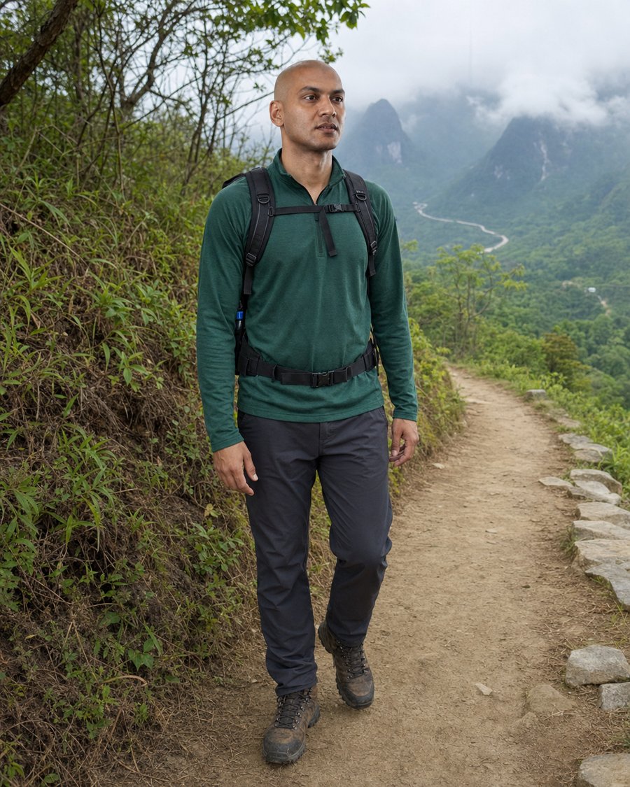 Green fleece is basically a survival suit for the trail