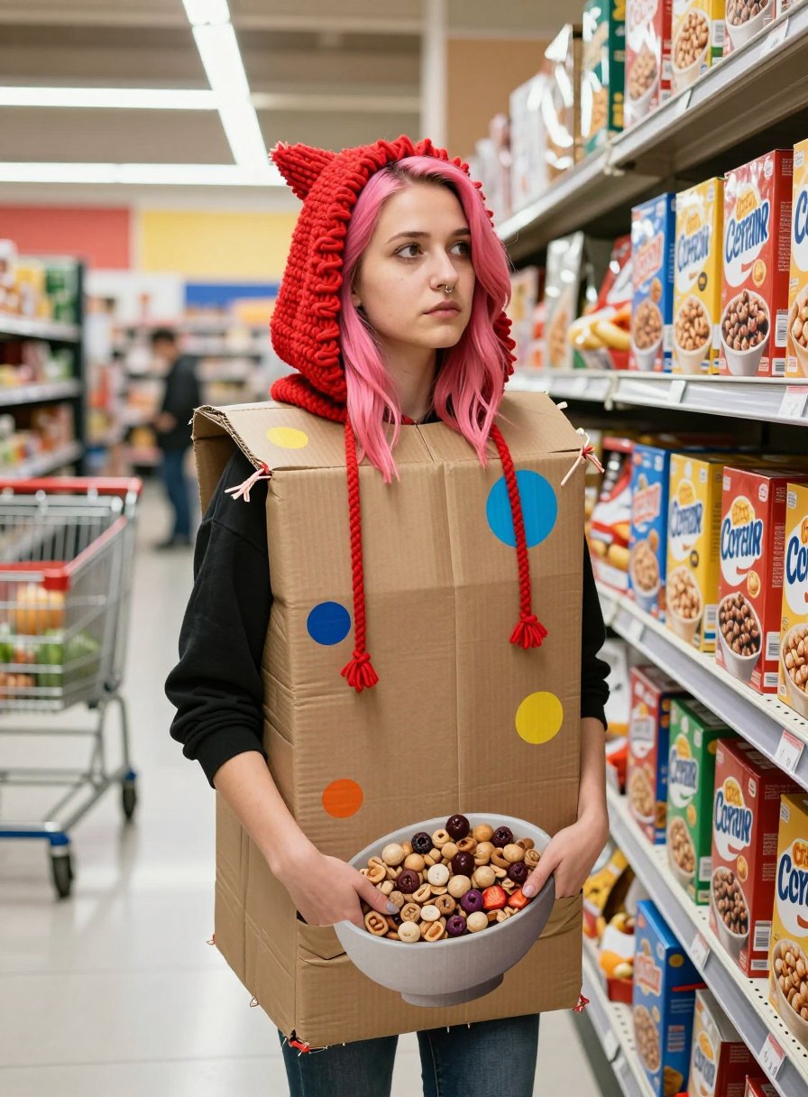 the cereal box costume is actually genius