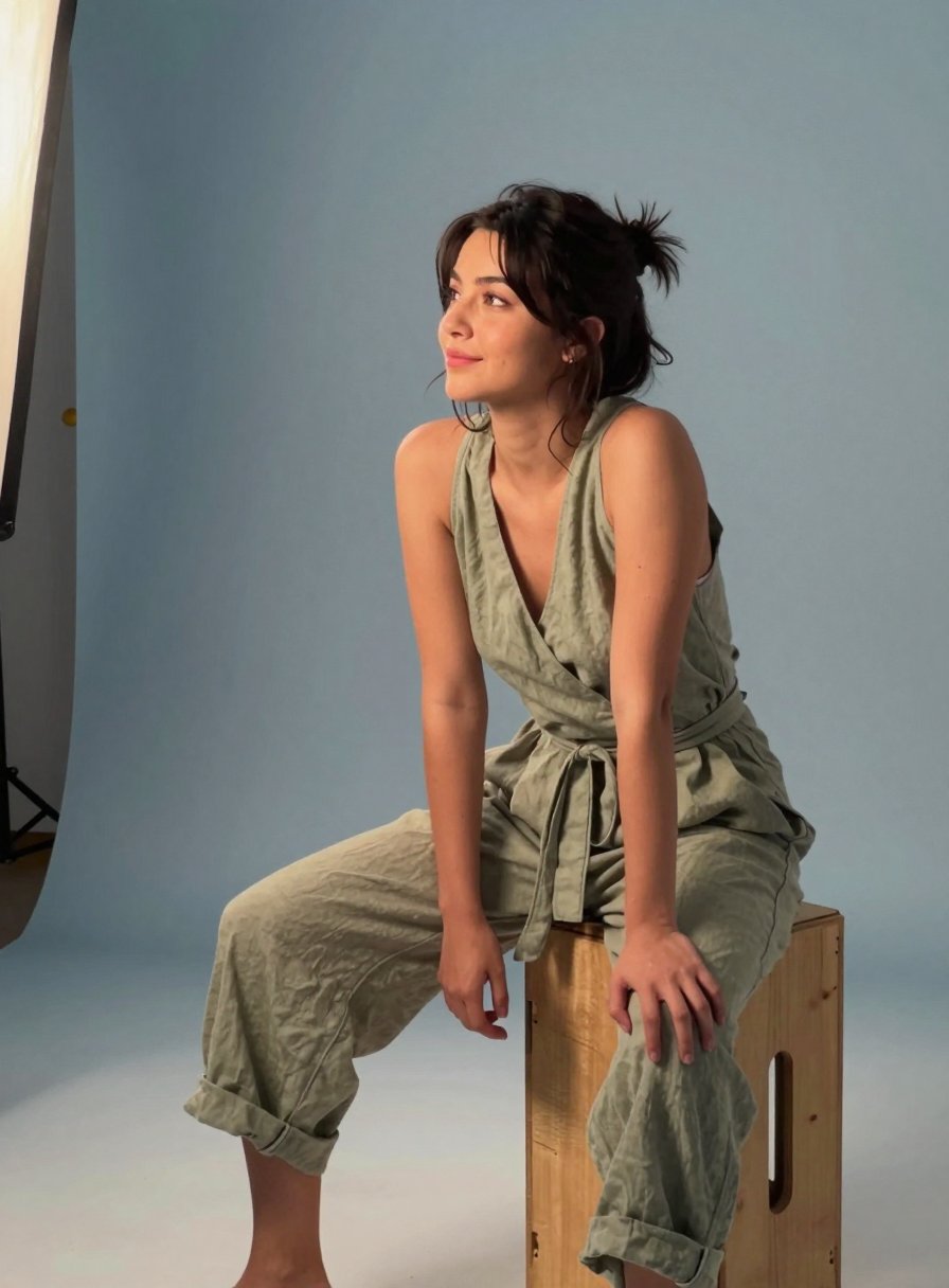 this sage green wrap jumpsuit is the vibe