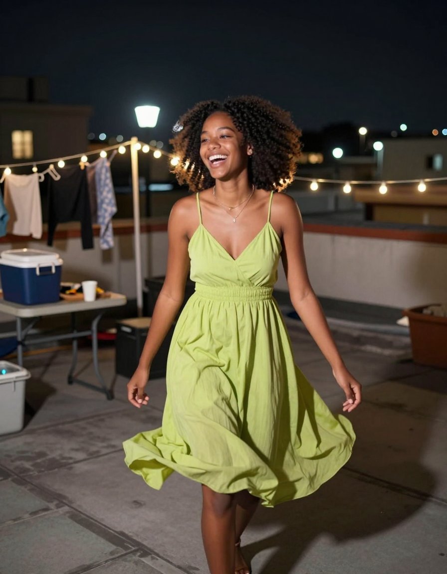this green dress is giving major rooftop vibes