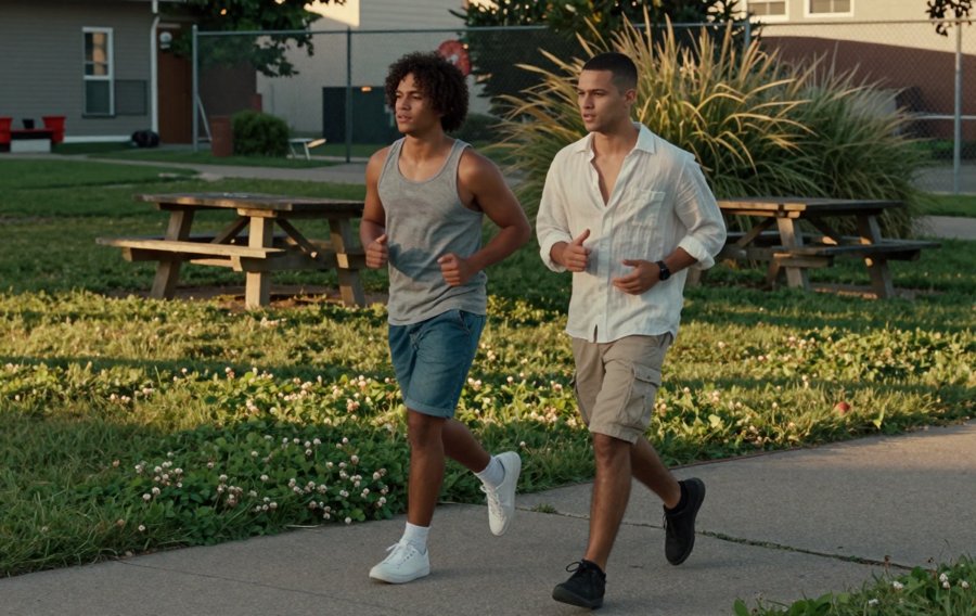 white shirt and cargos just works