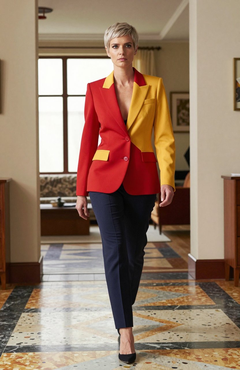 wait, is that blazer actually red and yellow?