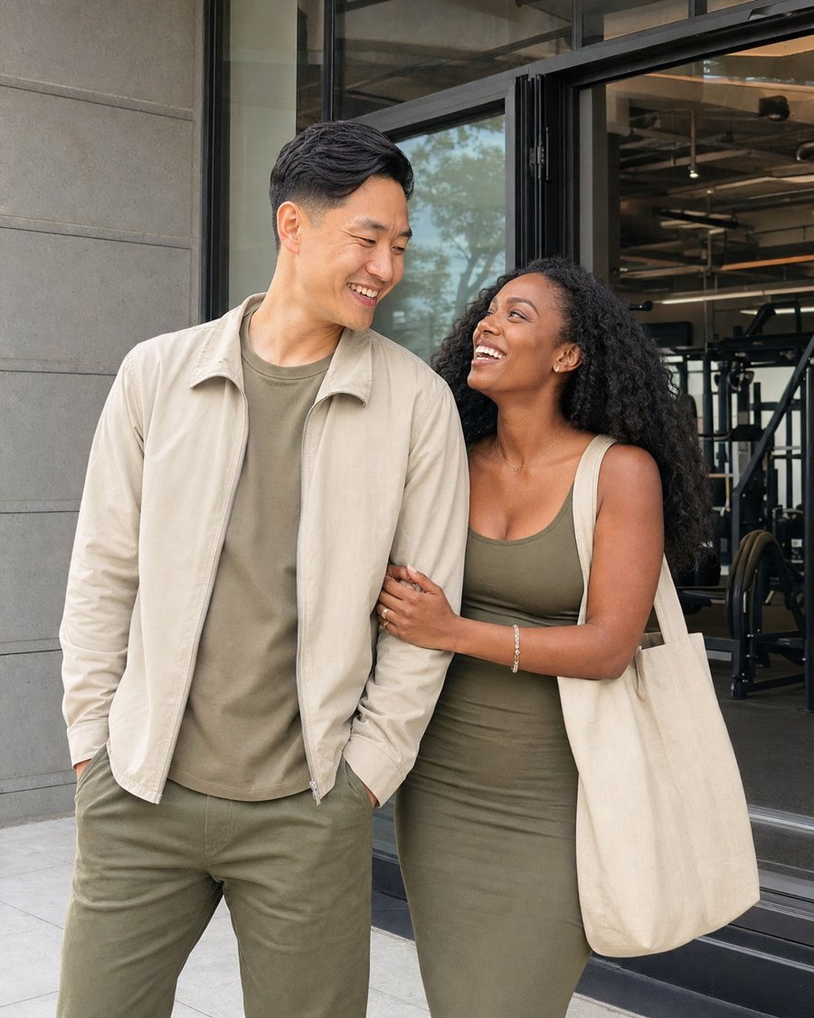 Taking this exact olive-and-beige combo to the farmers market