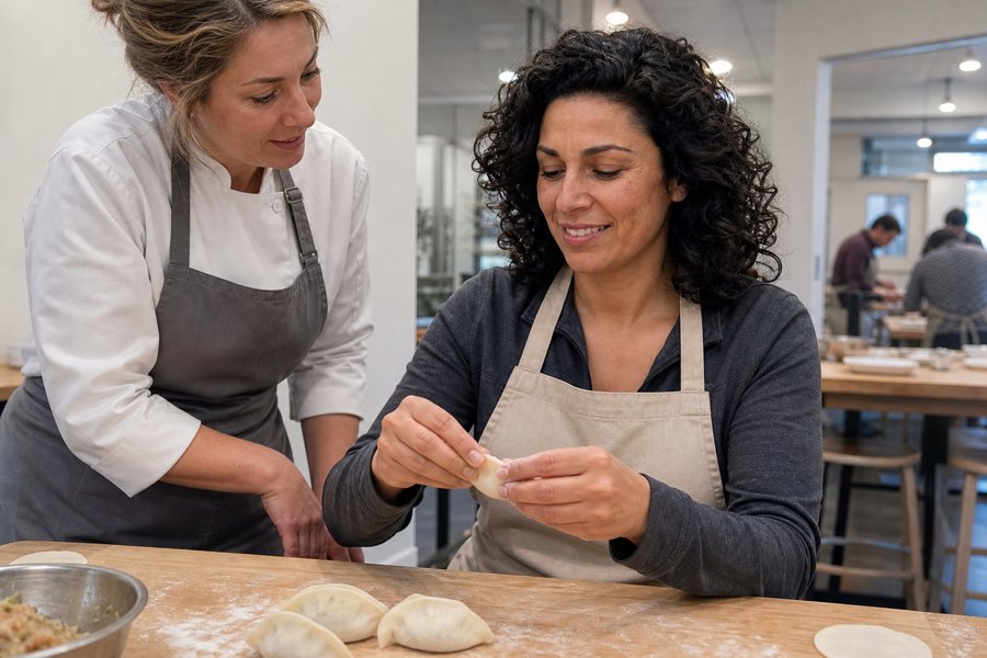 That grey henley looks so soft for kneading dough