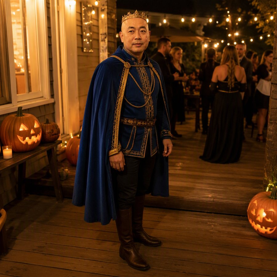 Wait, the crown is plastic but the cape is heavy for Halloween.