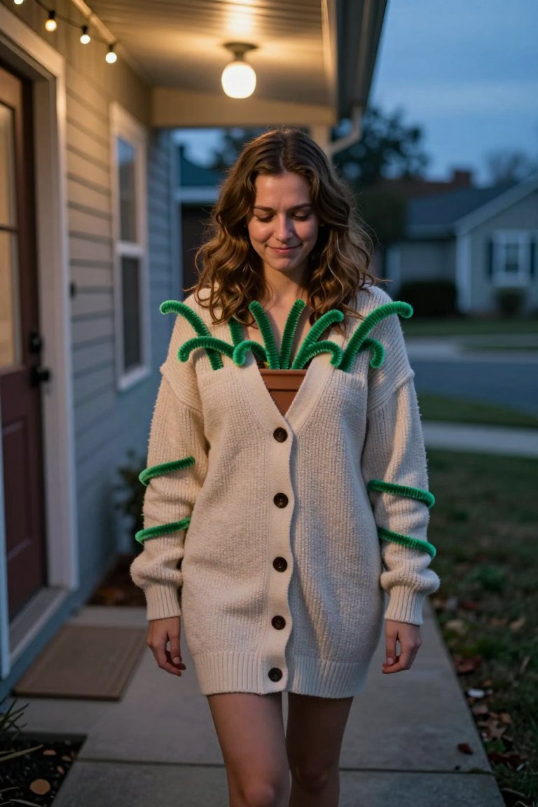 okay this plant costume is actually genius
