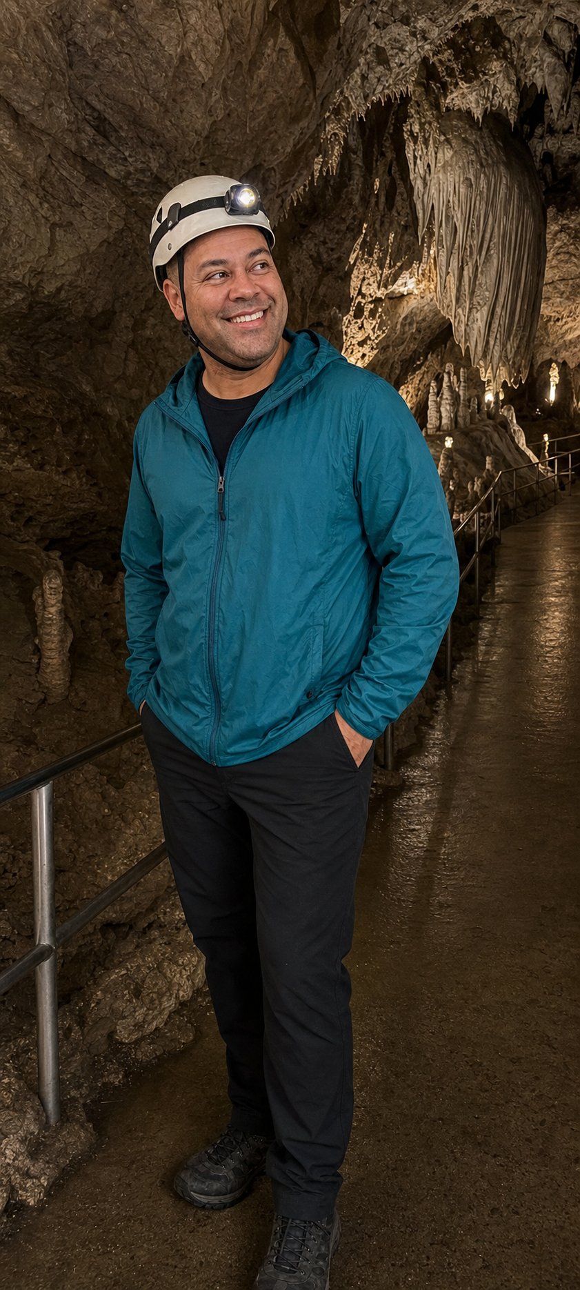 Teal is the best color for underground adventures.