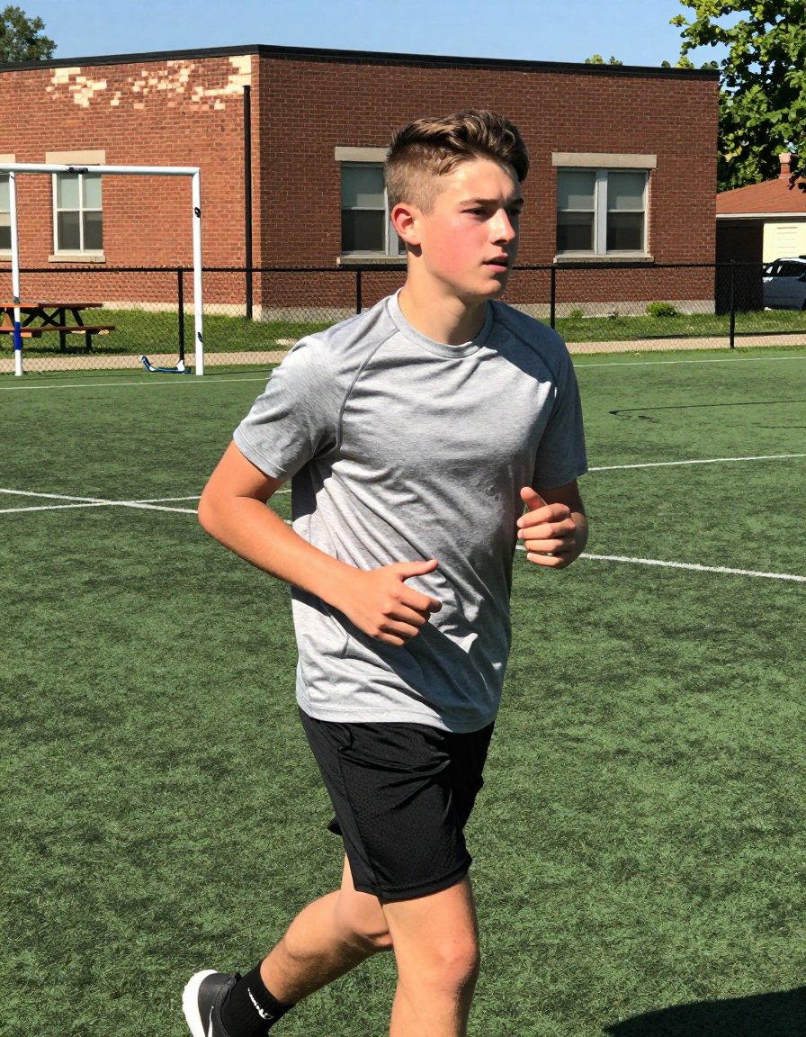 this simple grey and black run fit is quietly winning