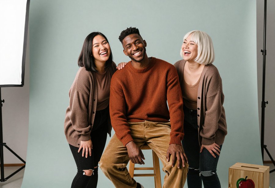 this rust sweater is actually giving main character energy