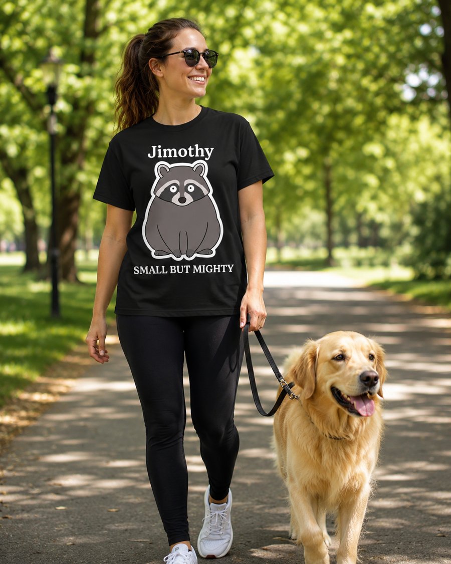 Black tee makes Jimothy small but mighty pop.