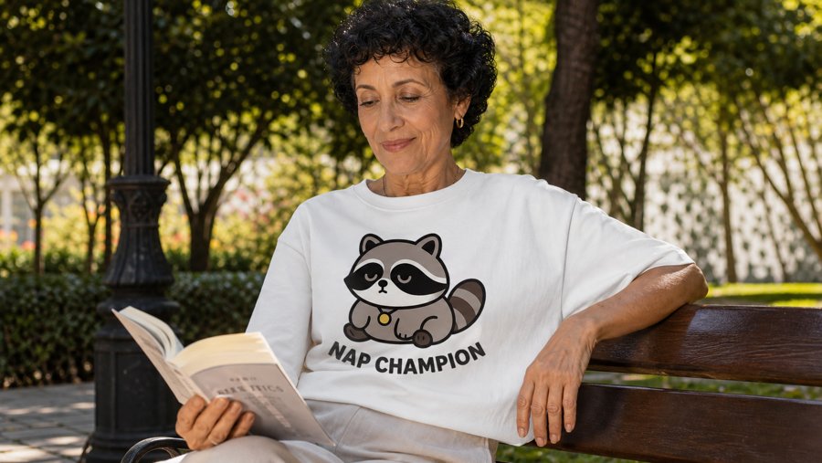 White tee really lets the Jimothy Nap Champion graphic pop.