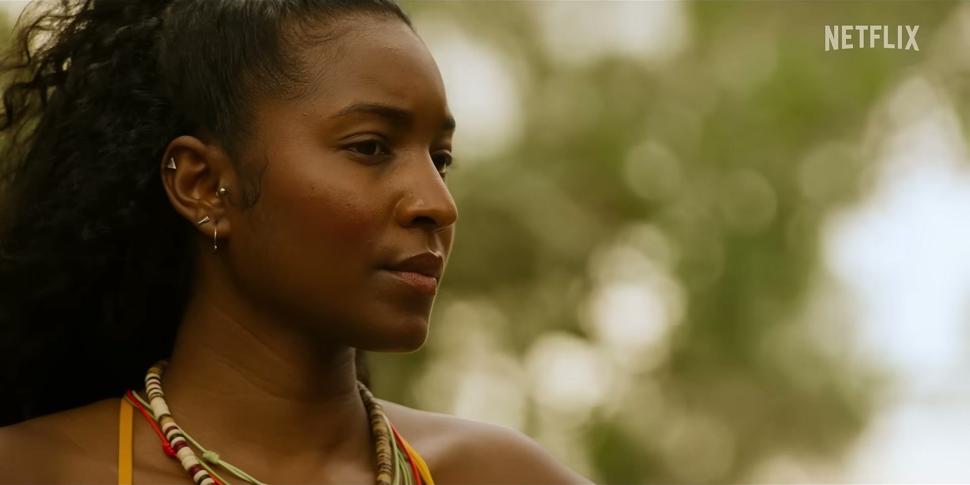 Carlacia Grant in Outer Banks — bead layering is the move