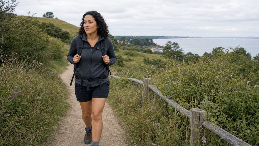I'd rock this zip-up and shorts set for a coastal hike