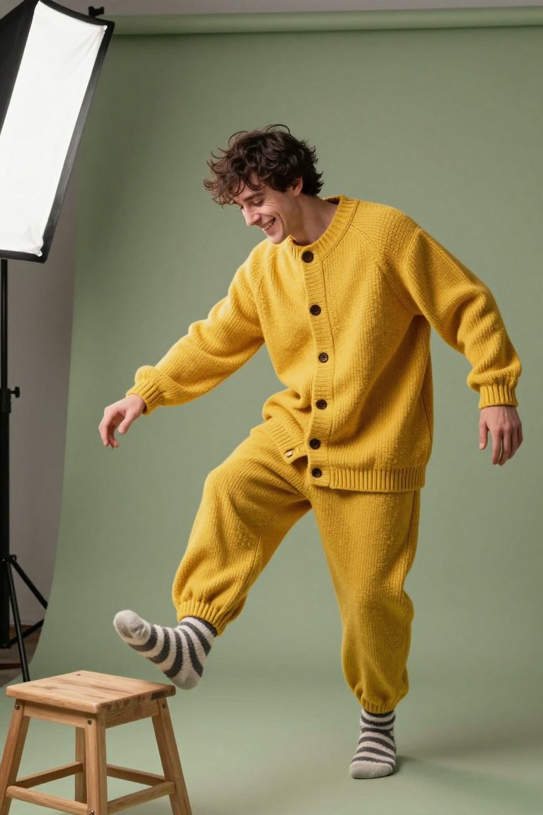 yellow knit set is doing something