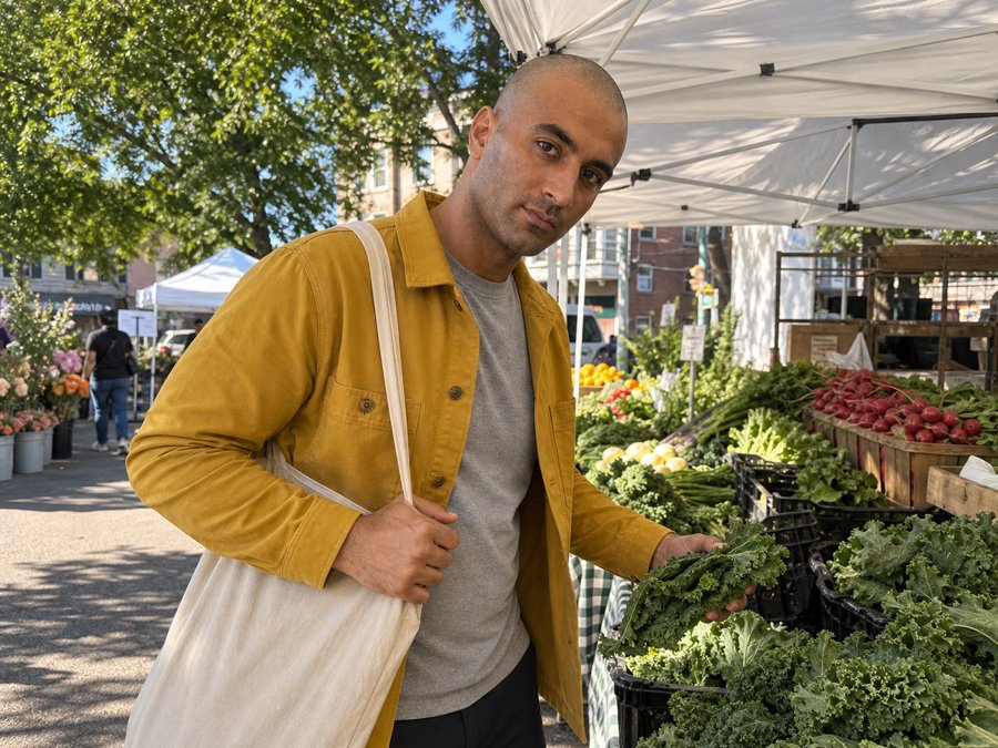mustard overshirt is ideal for the market run
