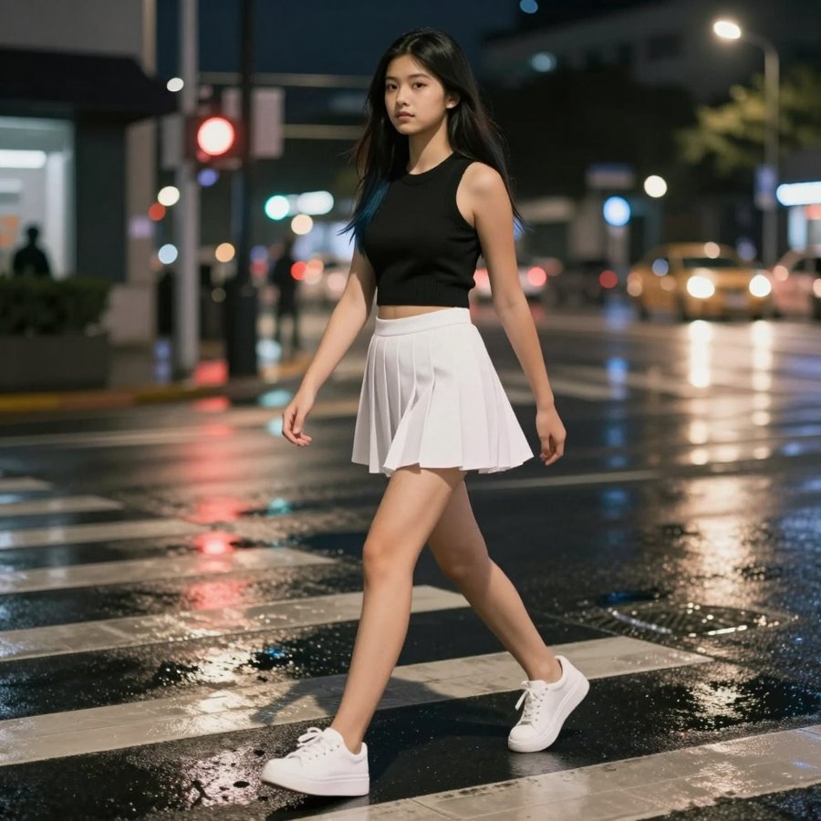 black tank and white skirt hit different