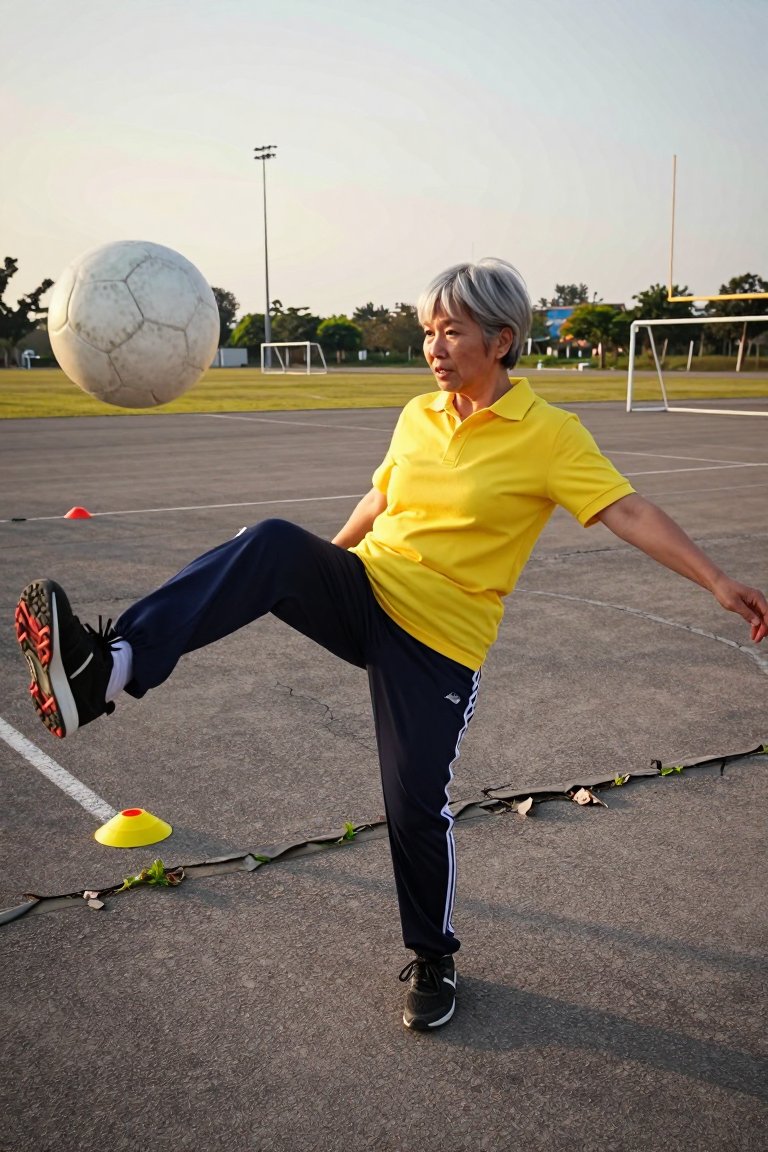 Senior Soccer Star in a Bright Yellow Polo