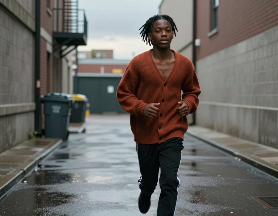 The Orange Cardigan Streetwear Trend